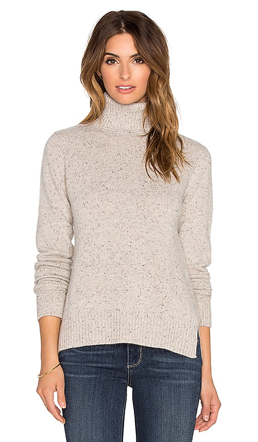 Boxy Slit Turtleneck Sweater