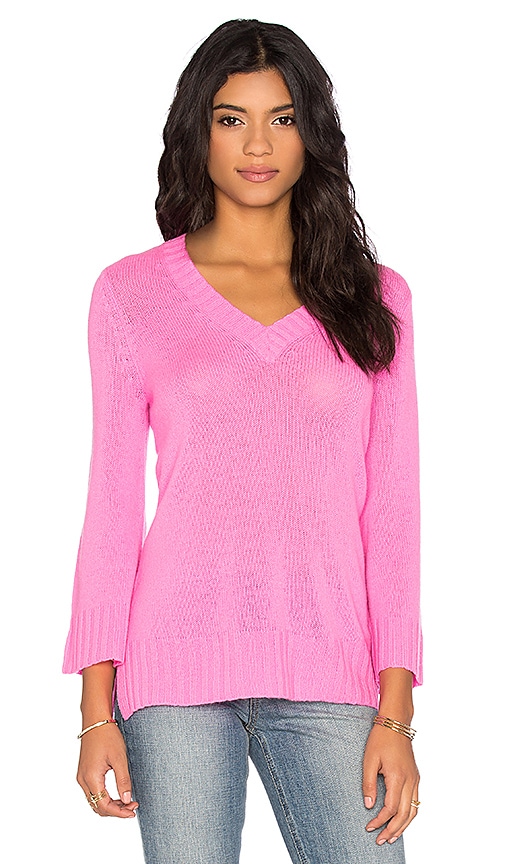 Autumn Cashmere Bell Sleeve V Neck Sweater in Rave | REVOLVE