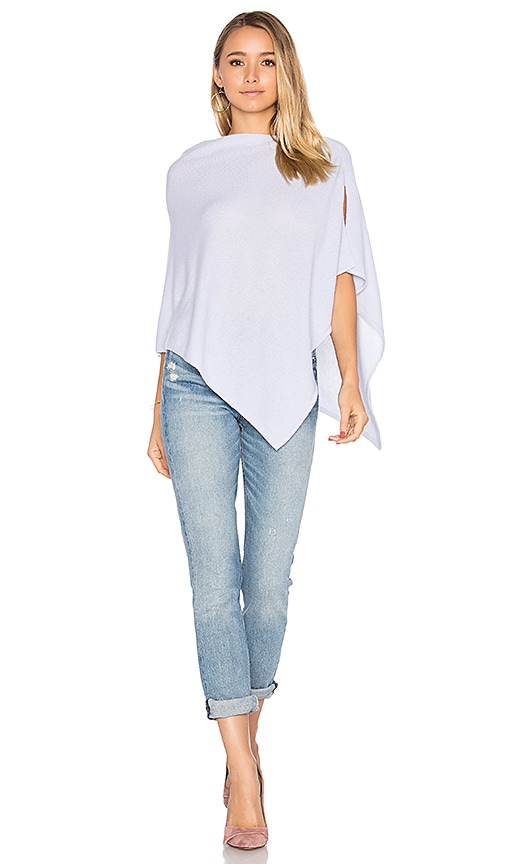 Autumn Cashmere Cropped Poncho in Tranquility