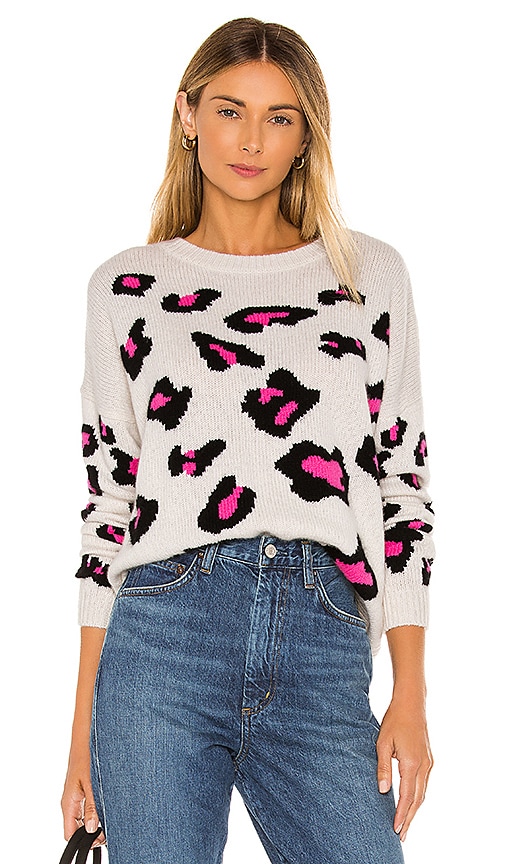 Autumn Cashmere Leopard Crew in Chalk Black Pink REVOLVE