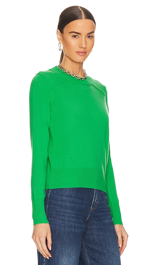 Shop Autumn Cashmere Cropped Reversed Seams Crewneck In Kelly