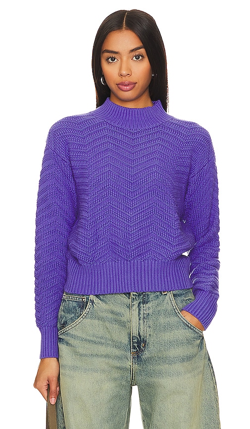 Autumn Cashmere Chevron Mock Neck in Amethyst REVOLVE