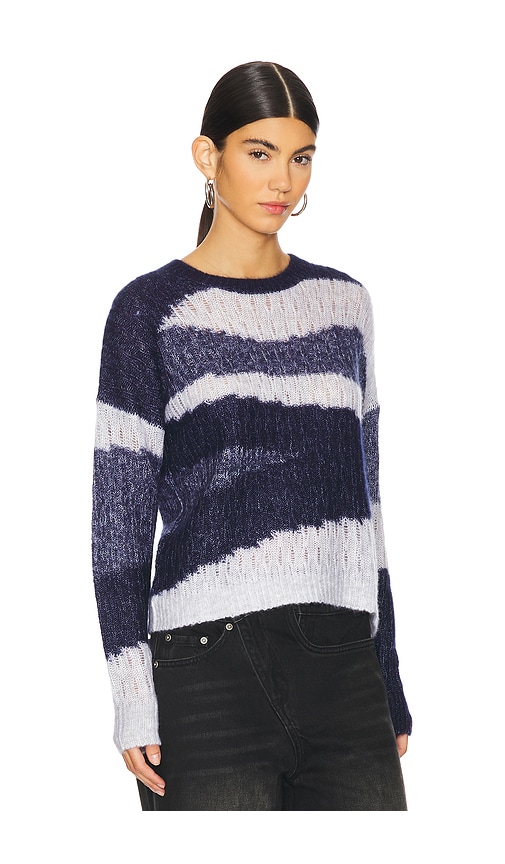 Shop Autumn Cashmere Geometric Graphic Crew In Blue