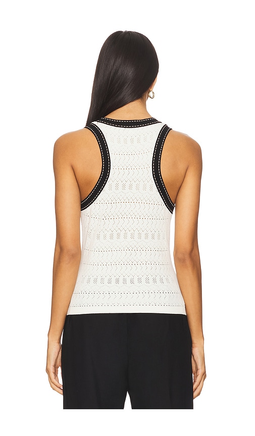  Autumn Cashmere Tanktop Aus Pointelle-strick Mit Racerback Und Ziernähten In Ivory. Größe S. Also In M. 