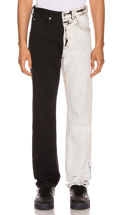 ALEXANDER WANG BICOLOR DENIM TROUSER,AWAN-MJ2