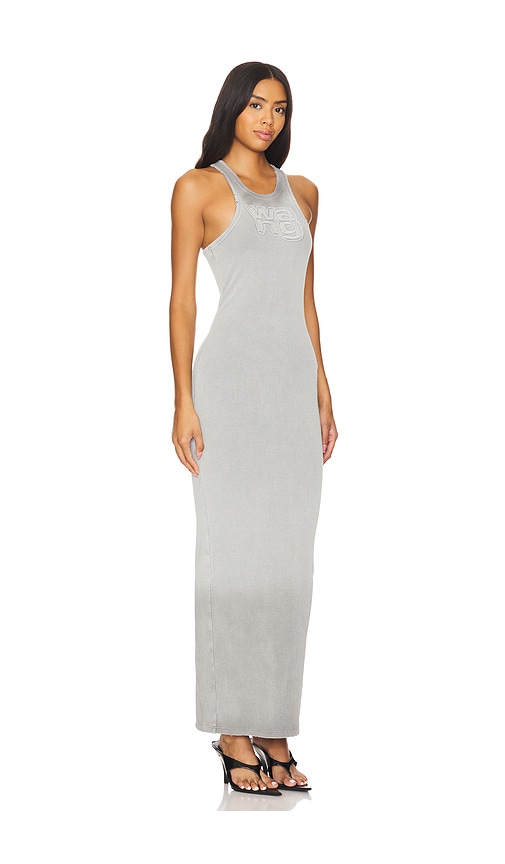 Shop Alexander Wang Distressed Edge Maxi Dress In Washed Steel