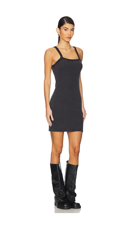 Alexander Wang Waffle Cami Dress In Black
