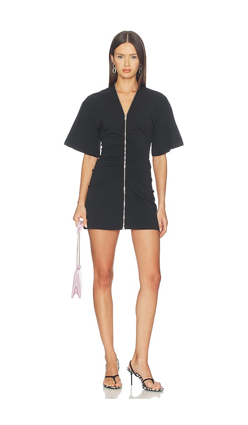 Alexander Wang Gathered T-shirt Dress With Continuous Loop Zipper