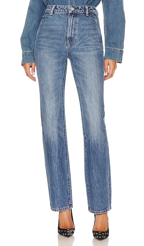 Alexander Wang High Waist Slim Stack Jean in Vintage Medium Indigo