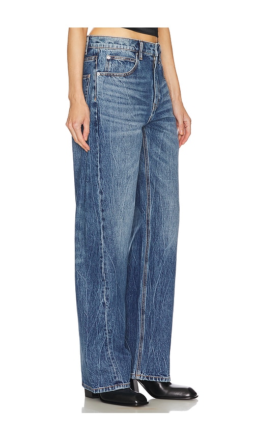 Shop Alexander Wang Balloon Jean Embroidered Logo In Blue