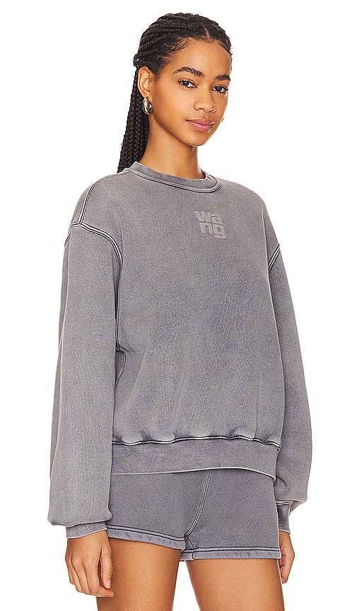 Shop Alexander Wang Essential Crew Sweatshirt In Acid Fog