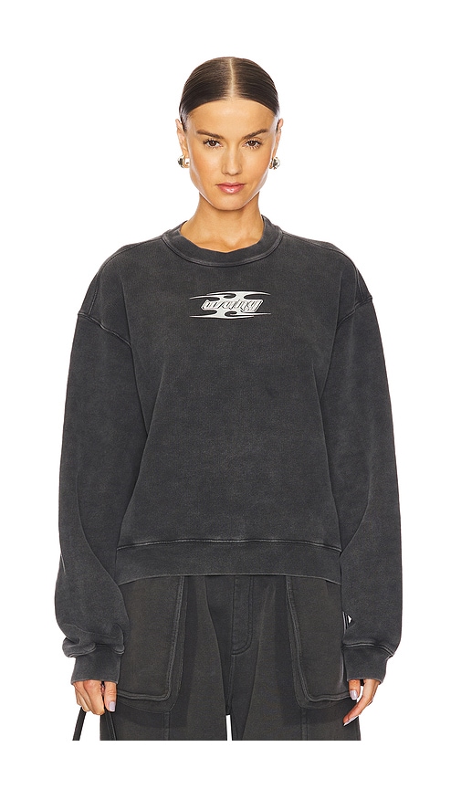 Shop Alexander Wang Crew Neck Sweatshirt With Blade Logo In Washed Cedar