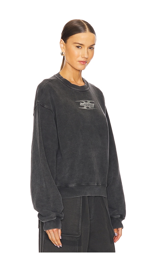 Shop Alexander Wang Crew Neck Sweatshirt With Blade Logo In Washed Cedar