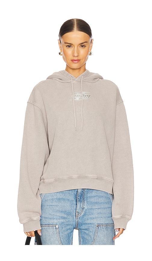 Shop Alexander Wang Hoodie With Blade Logo In Washed Oyster