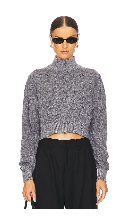 Shop Alexander Wang Long Sleeve Turtleneck Pullover In Grey Multi