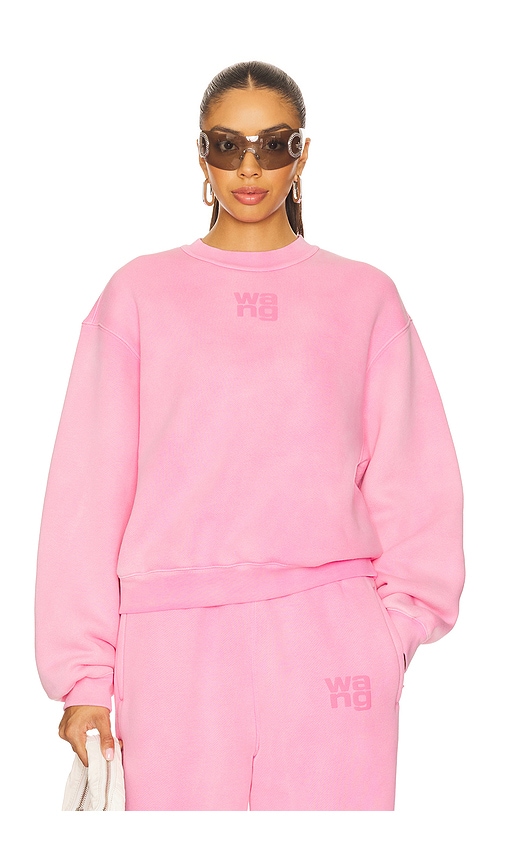 Essential Terry Crew Sweatshirt in Pink. - size L (also in M, S, XS) - Alexander Wang - Modalova