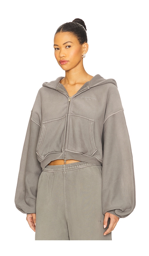 Alexander Wang Oversized Cropped Zip-up Hoodie