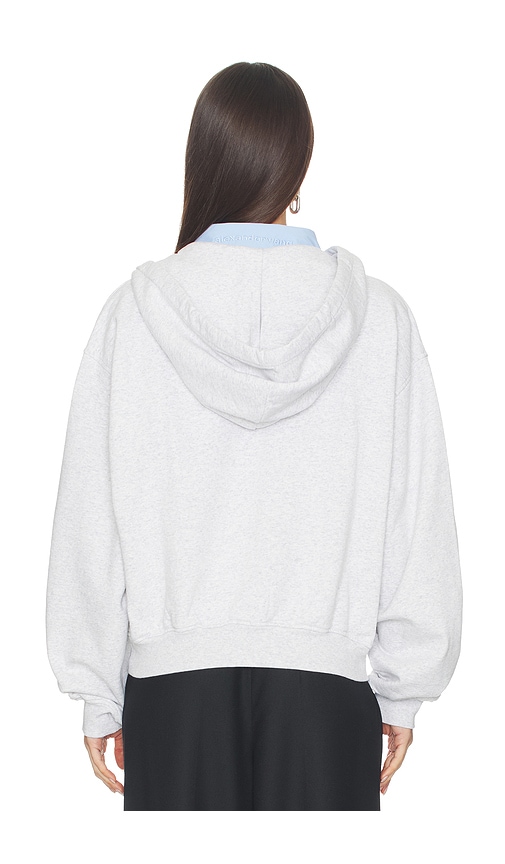  Alexander Wang Hoodie Prestyled Slashed With Cropped Shirt Dickie In Light Grey. Größe Xs. Also In S, M, L. 