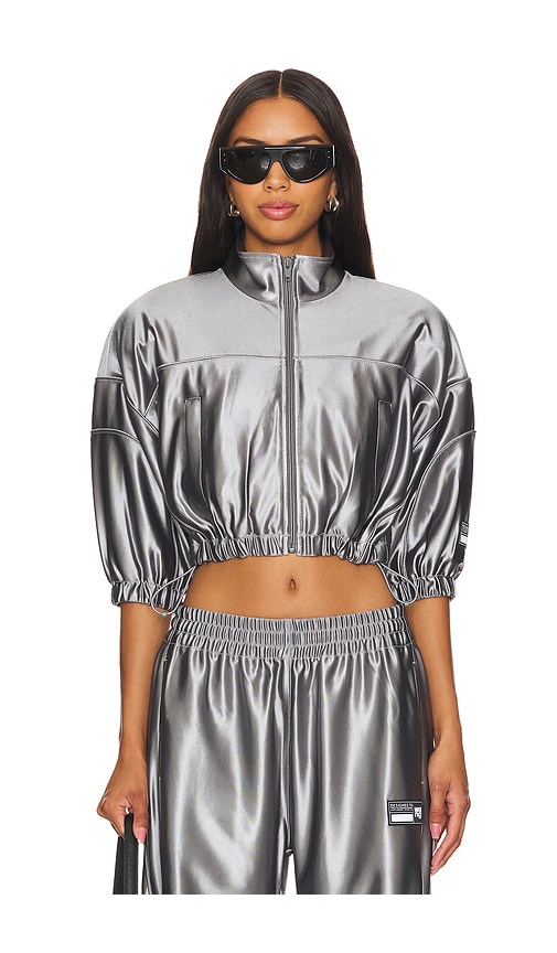 【アレキサンダーワン】 Jackets - Cropped Jackets ジャケット Alexander Wang Cropped Track Jacket With Piping in Earl Grey