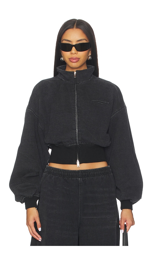 Alexander Wang Funnel Neck Jacket In Black