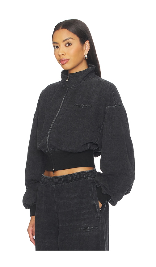 Alexander Wang Funnel Neck Jacket In Black