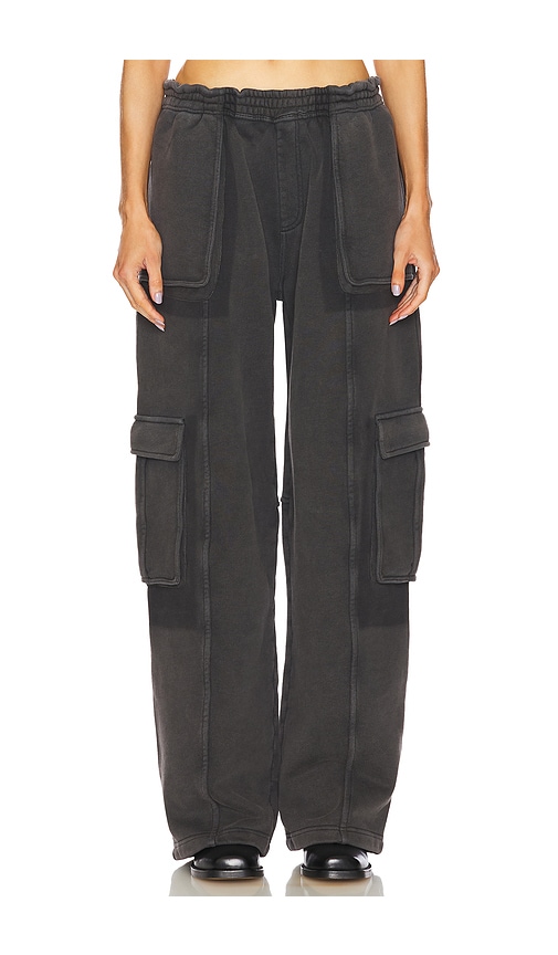 Shop Alexander Wang Shadow Pocket Cargo Sweatpant In Washed Shadow