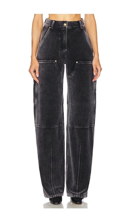 Shop Alexander Wang High Waisted Pant With Panel Detail In Washed Slate