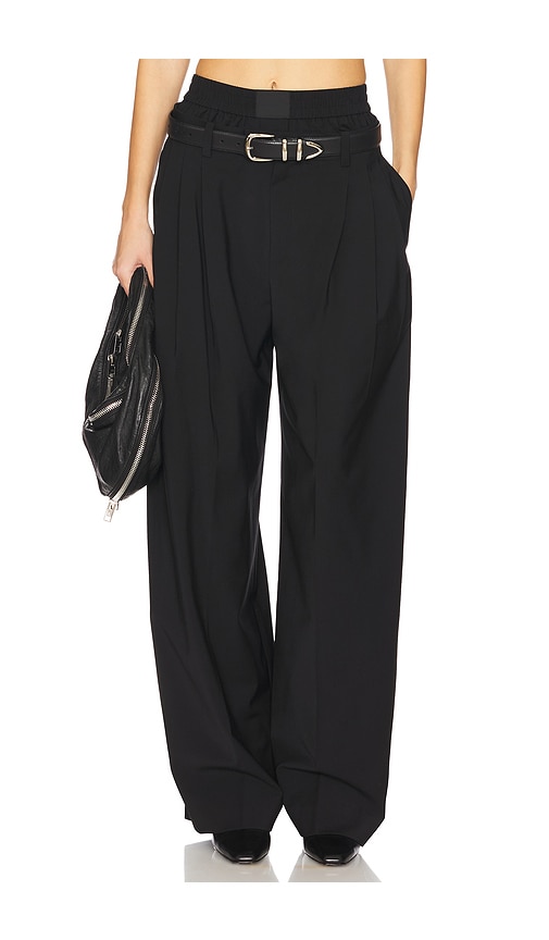 Alexander Wang Pleated Trouser With Boxer in Black