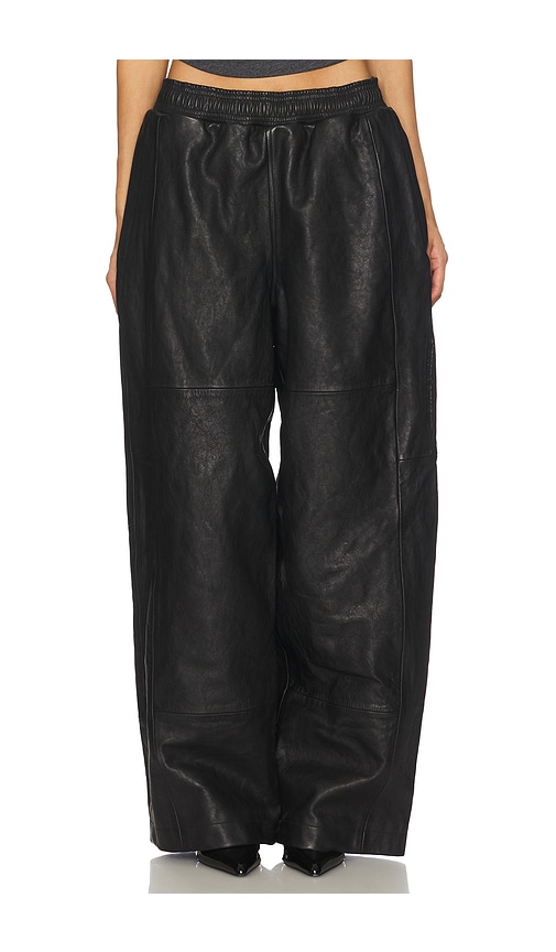 Alexander Wang Mid Rise Patchwork Sweatpant In Black