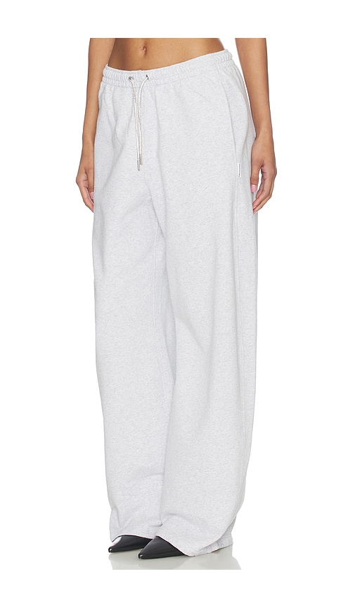  Alexander Wang Pantalón Mid Rise Sweat With Rhinestone Drawcord En Color Gris Claro Talla L  (también En M, S, Xs). 