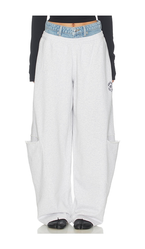 Alexander Wang Prestyled Slashed Sweatpant With Denim Waistband