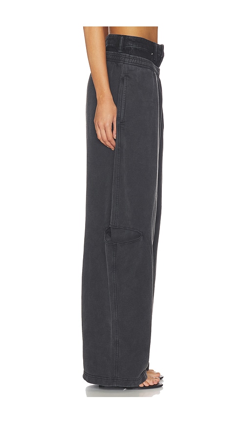  Alexander Wang Pantalon Sweat Prestyled Slashed With Denim Waistband En Black. Taille 25. Also En 27, 28. 