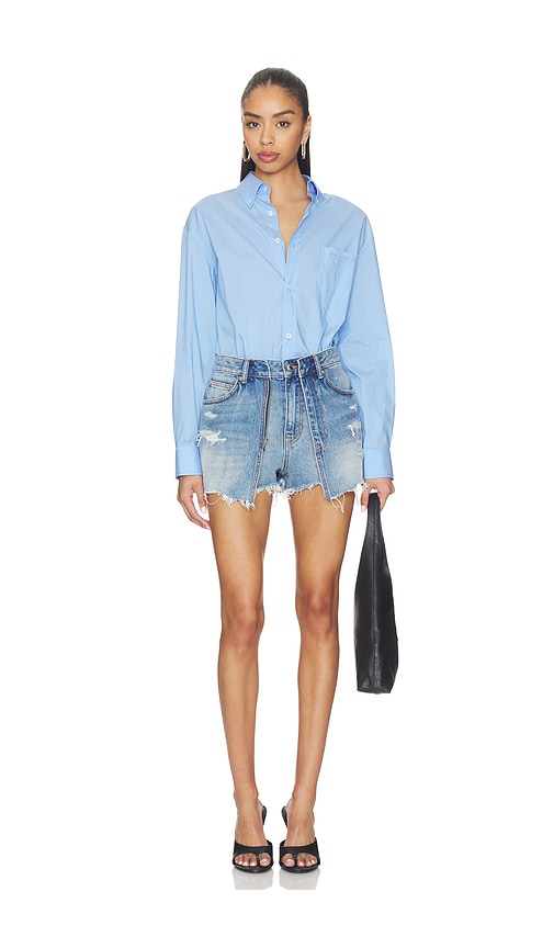 Alexander Wang Prestyled Button Down Skort Romper