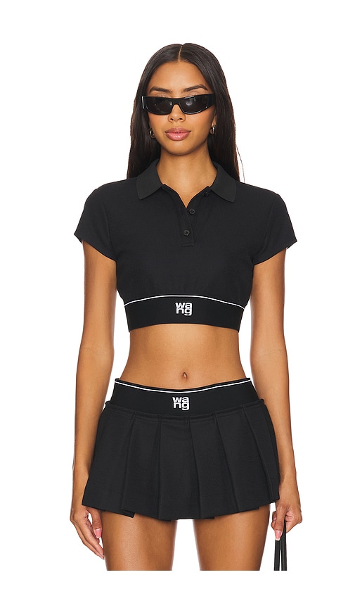 Shop Alexander Wang Cheerleader Polo Top In 블랙