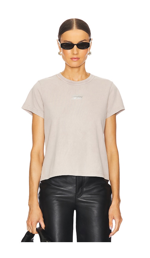 Shop Alexander Wang Shrunken Tee With Blade Logo In Washed Oyster