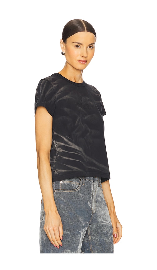 Alexander Wang Crease Wash Shrunken Jersey Tee Shirt In Charcoal