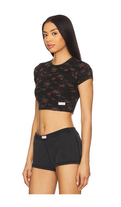 Cropped Short Sleeve Tee in Black. - size S (also in L, M, XL, XS)
