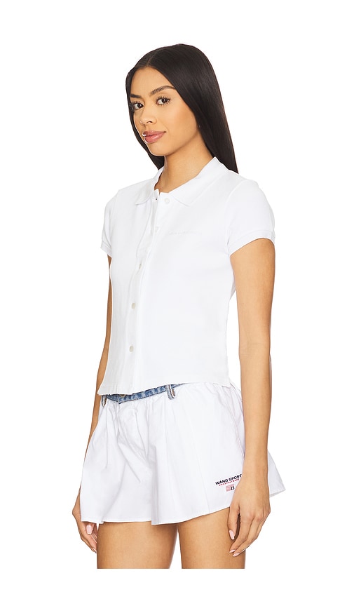 Deconstructed Polo Cardigan in White. - size XS (also in M, S)