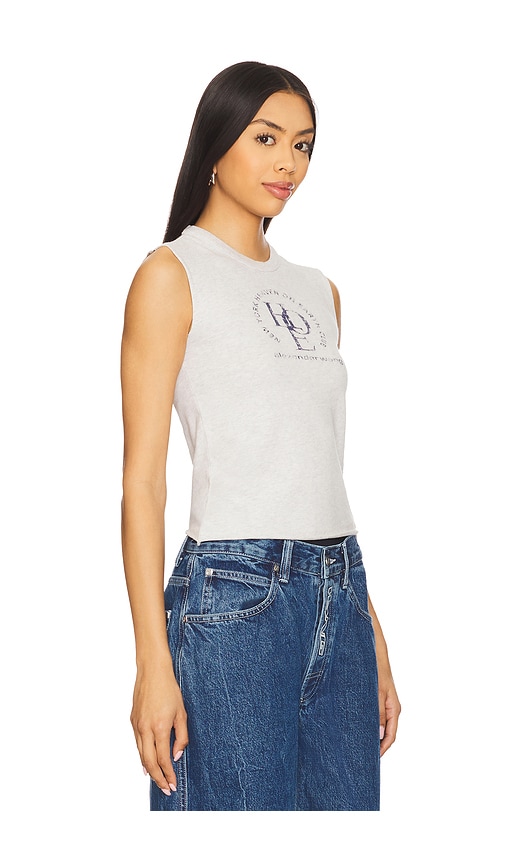 Alexander Wang Cut-off Logo Muscle Tee In Light Grey