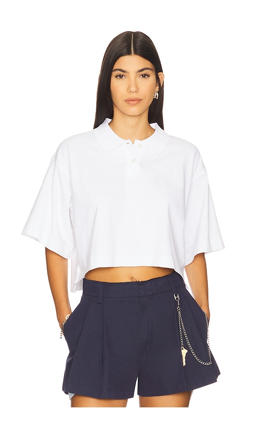 Cropped Polo T-shirt in White. - size XS (also in L, M, S, XL)