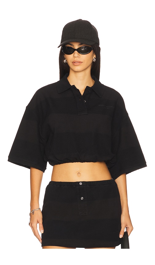 Deconstructed Polo Shirt in Black. - size XS (also in L, M, S)