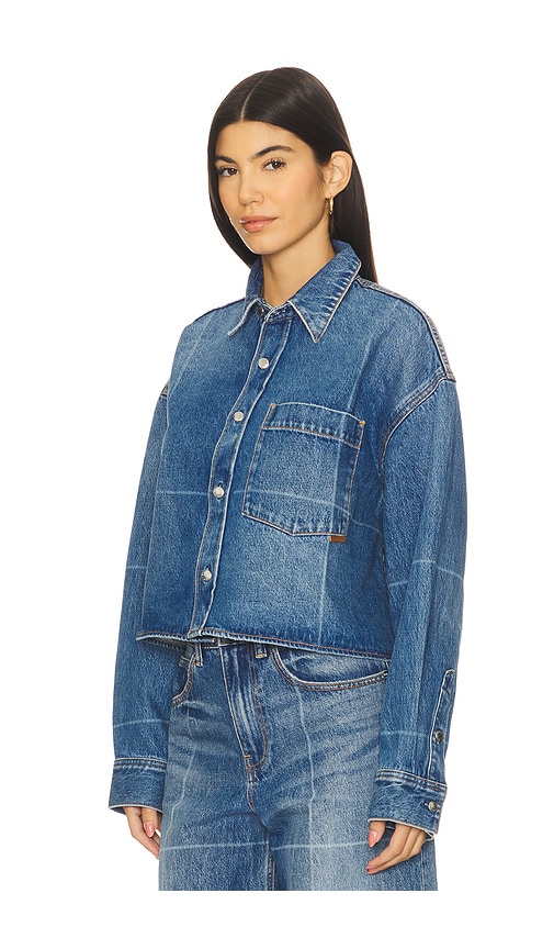 Alexander Wang Cropped Button Down Shirt In Blue