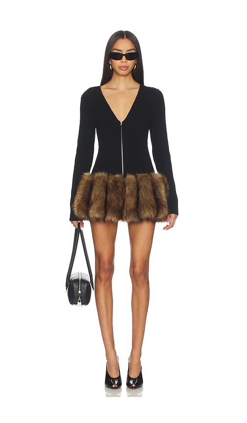 Alexander Wang Faux Fur Zip Up Top