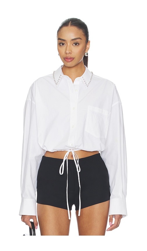 Alexander Wang Wrap Shirt With Crystal Stud Collar