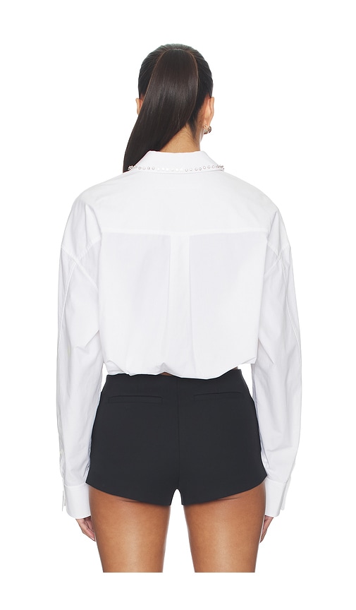  Alexander Wang Hemd Wrap With Crystal Stud Collar In White. Größe Xs. Also In S, M. 