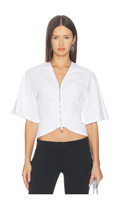 Alexander Wang Gathered T-shirt With Continuous Loop Zipper