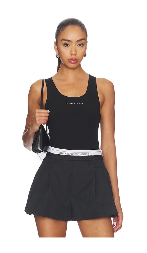 Alexander Wang Racer Tank With Jacquard Logo | Thumbnail 3