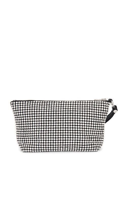 Shop Alexander Wang Heiress Wristlet Zip Pouch In Metallic Silver