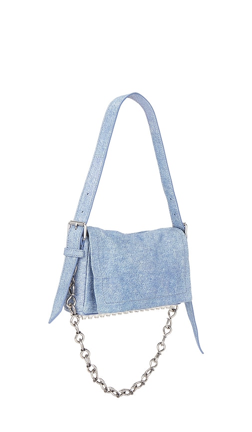  Alexander Wang Schmale Klappentasche Ricco Crushed In Blue. 
