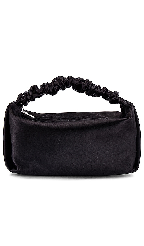 Alexander Wang Scrunchie Mini Bag in Black Satin | REVOLVE